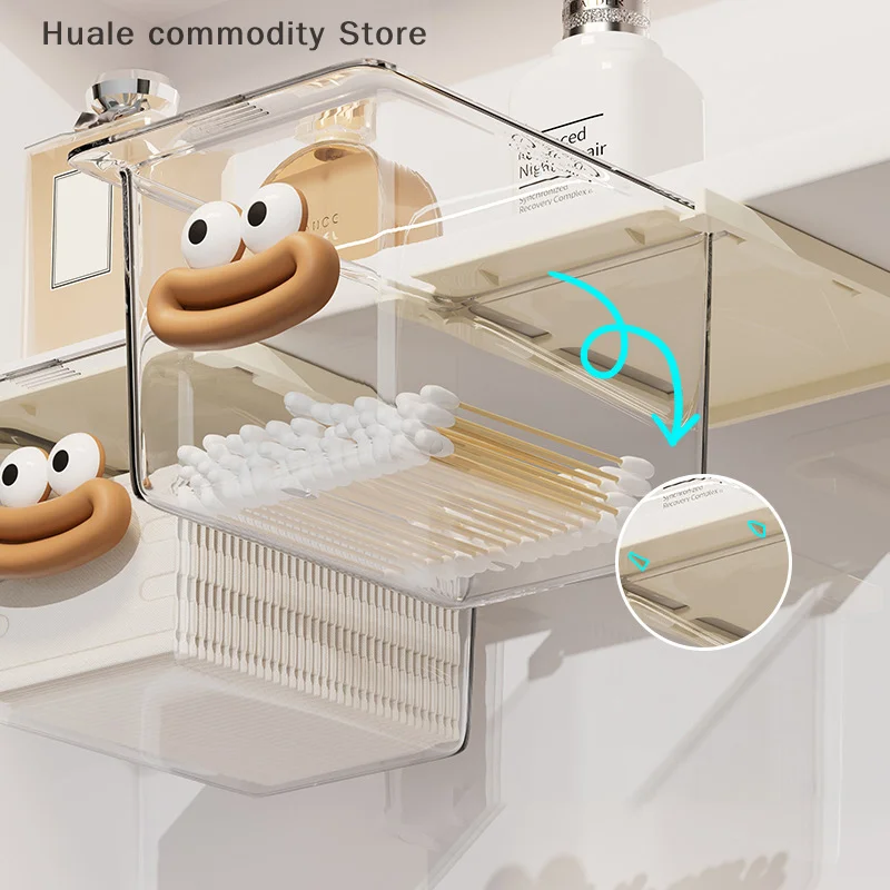 Under Mirror Cabinet Drawer Organizer Transparent Simple Bathroom Cabinet Cotton Swabs Cosmetic Pull Out Shelf Storage Box - Image 5