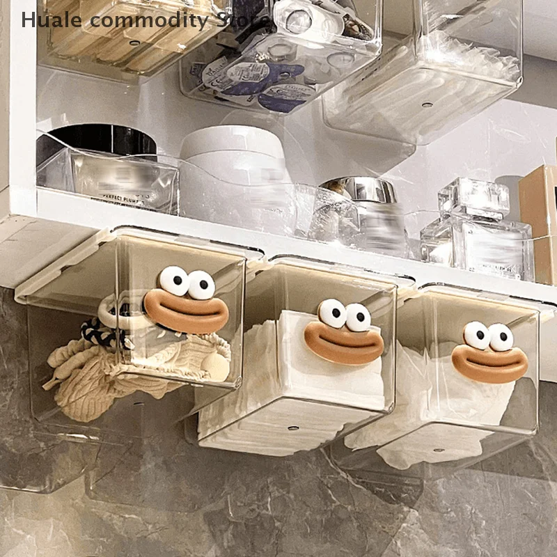Under Mirror Cabinet Drawer Organizer Transparent Simple Bathroom Cabinet Cotton Swabs Cosmetic Pull Out Shelf Storage Box - Image 4