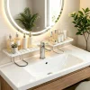 Universal Bathroom Faucet Storage Rack Simple Kitchen Storage Rack No-Drill Iron Sink Shelf Bathroom Toilet Sink Easy Drainage