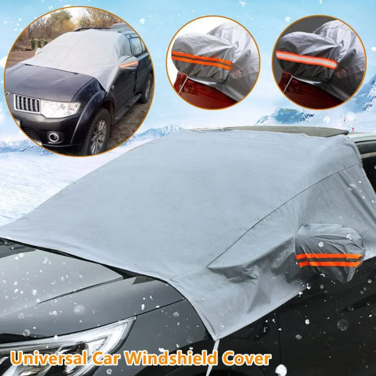Universal Car Front Windshield Snow Cover Sunshade Protector for All Seasons Weather - Image 2
