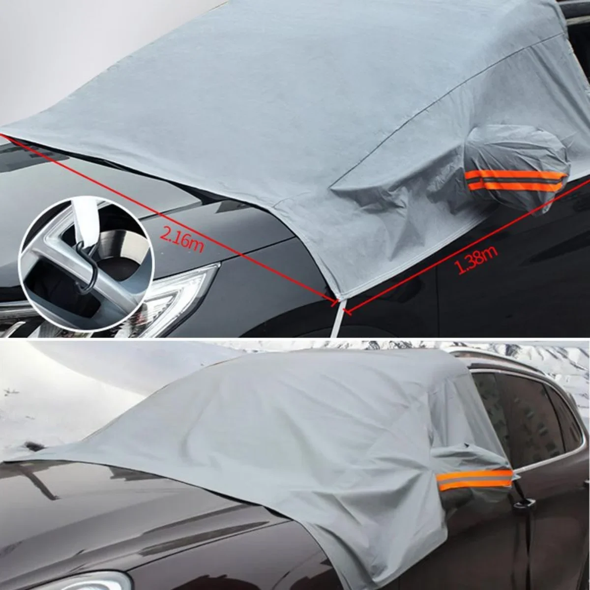 Universal Car Front Windshield Snow Cover Sunshade Protector for All Seasons Weather - Image 4