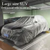 Universal Plastic Car Cover, Disposable Waterproof Dustproof Full Exterior Covers, Full Car Cover with Elastic Band Clear