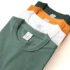 Urban Label Pure Cotton Tube Woven 265g T-shirt Men Heavy Retro Thickened Collar Non Deformable Short Sleeved T-shirt for Women