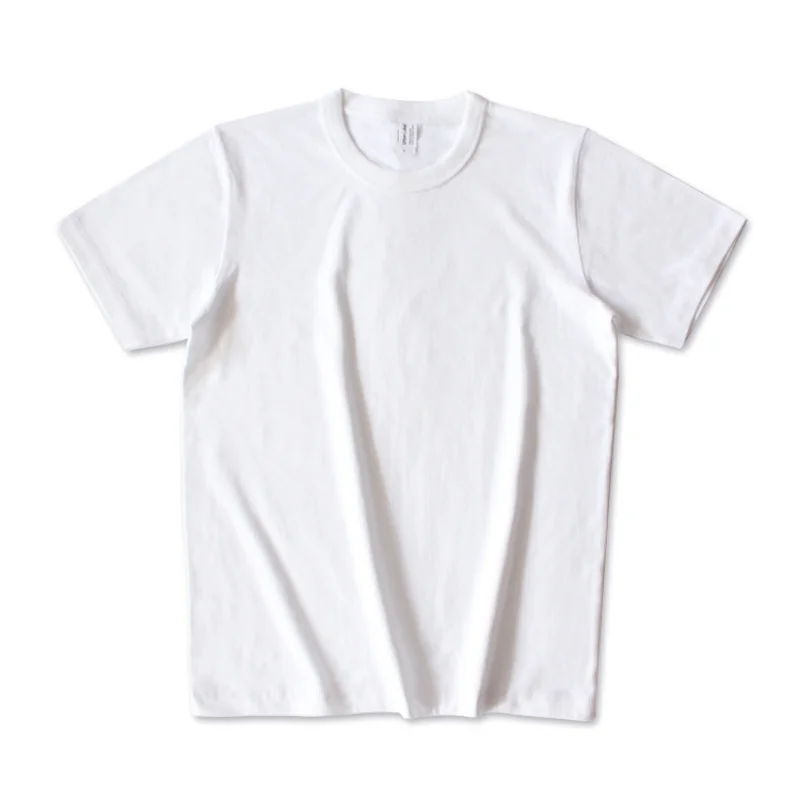 Urban Label Pure Cotton Tube Woven 265g T-shirt Men Heavy Retro Thickened Collar Non Deformable Short Sleeved T-shirt for Women - Image 5