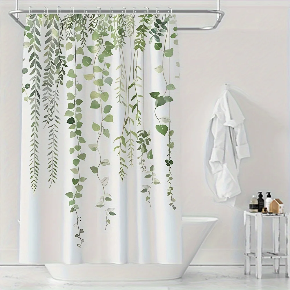 Various Design Shower Curtain With Hooks Easy Install Waterproof Easy Clean For Home Hotel Rental Decor