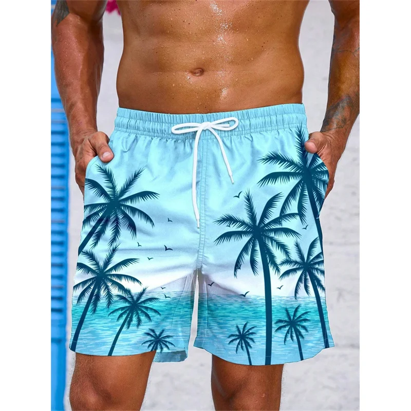 Vintage Plant Pattern Beach Shorts For Men Coconut Tree 3D Printed Swim Trunks Summer Hawaiian Short Pants Loose Board Shorts - Image 5