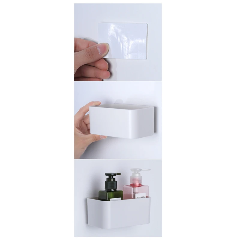 Wall Mounted Organizer Makeup Table Storage Box Shelf Adhesive Hanger kitchen Bathroom Storage Rack Drawer Organizer Container - Image 4