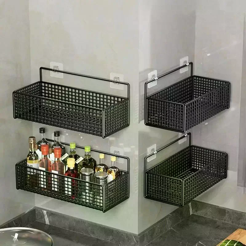 Wall-mounted With Adhesive Backing High Capacity Hanging Storage Rack Bathroom Towel And Toiletries Storage Rack For Store Items - Image 3
