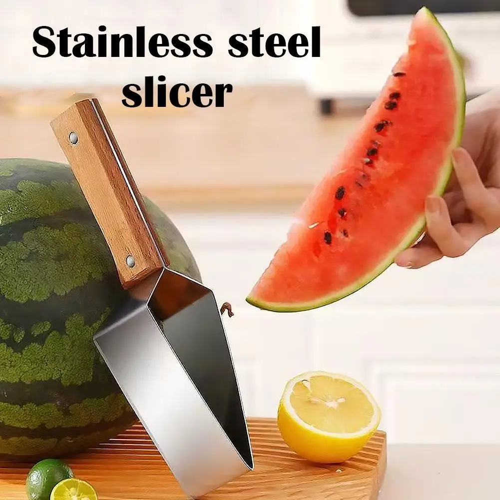 Watermelon Slicer Stainless Steel Fruit Cutter Tool for Summer Party Portable Cantaloupe Melon Slicing Gadget Kitchen Accessory