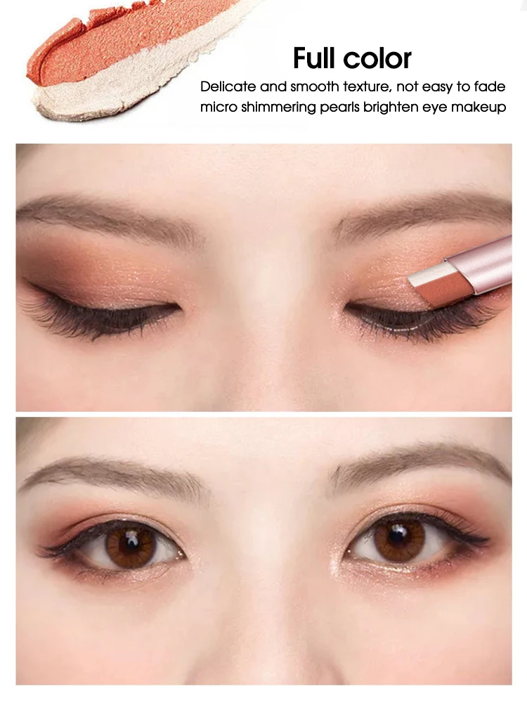 Waterproof Double Color Eye Shadow Stick - Gradient, Sweat-proof, and Smudge-proof Makeup Tool for Easy and Long-lasting - Image 5