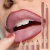 Waterproof Lip Liner Pencil - Matte Finish Long-Lasting, Multi-Color Shades (Nude, Berry, Red, Purple) for All Light Beige Types