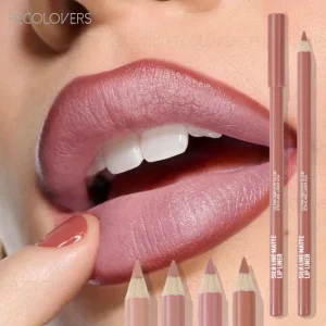 Waterproof Lip Liner Pencil - Matte Finish Long-Lasting, Multi-Color Shades (Nude, Berry, Red, Purple) for All Light Beige Types