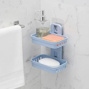 Wheat Straw Non-trace Stick Soap Box Bathroom Suction Cup No-punch Soap Holder Wall-mounted Soap Box Soap Holder Drainage