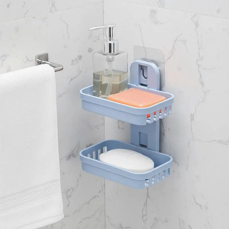Wheat Straw Non-trace Stick Soap Box Bathroom Suction Cup No-punch Soap Holder Wall-mounted Soap Box Soap Holder Drainage