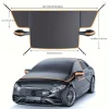 Windproof Snow Cover for Cars, Universal Windshield Frost Protector with Magnetic Edges, Durable Oxford Fabric
