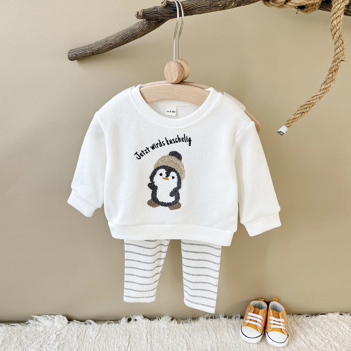 Winter Baby Outfits Kids Boy Girl 2Pcs Set Cute Cartoon Penguin Top Pants Long Sleeve Tracksuit Newborn Clothes Infant 0-3 Years - Image 2