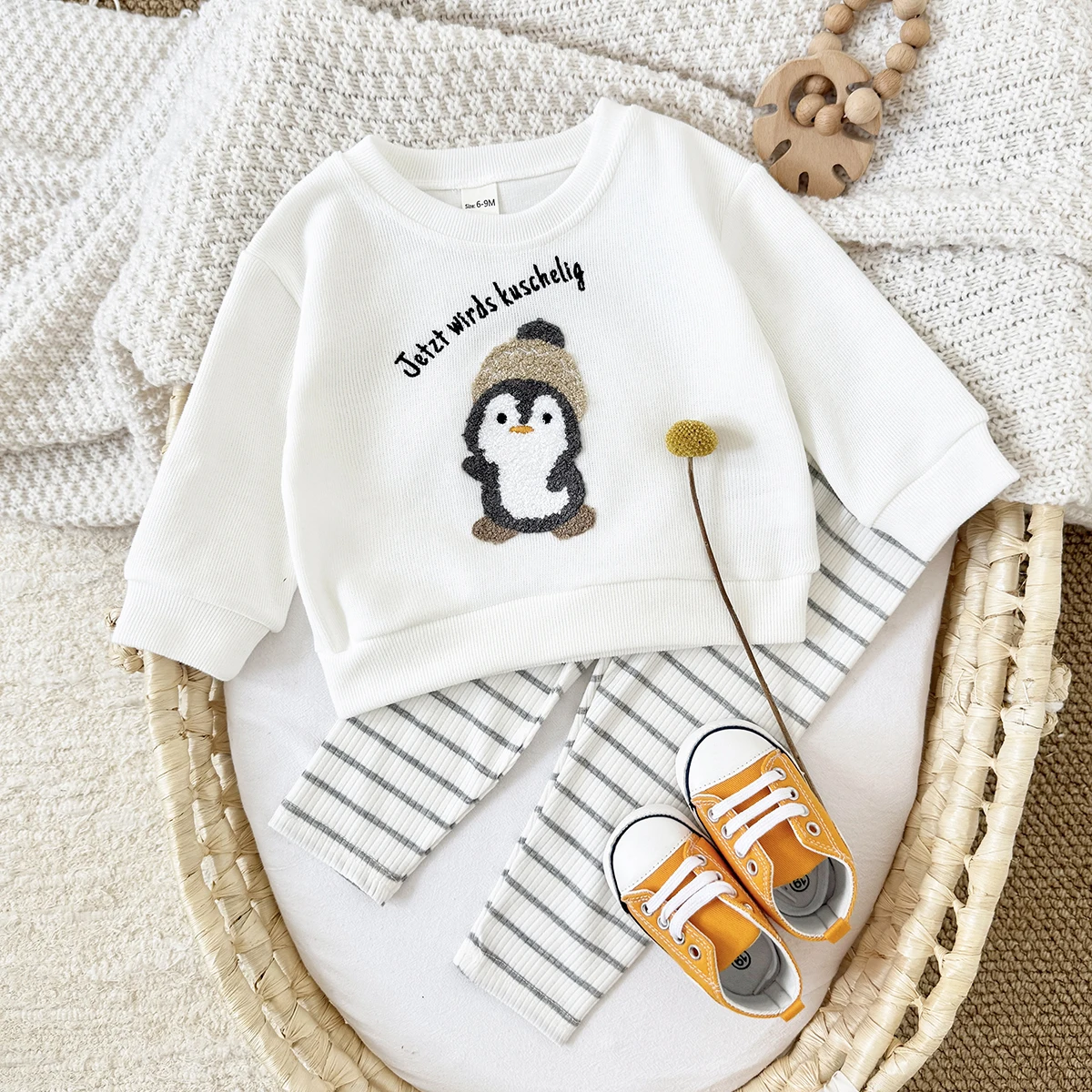Winter Baby Outfits Kids Boy Girl 2Pcs Set Cute Cartoon Penguin Top Pants Long Sleeve Tracksuit Newborn Clothes Infant 0-3 Years - Image 6