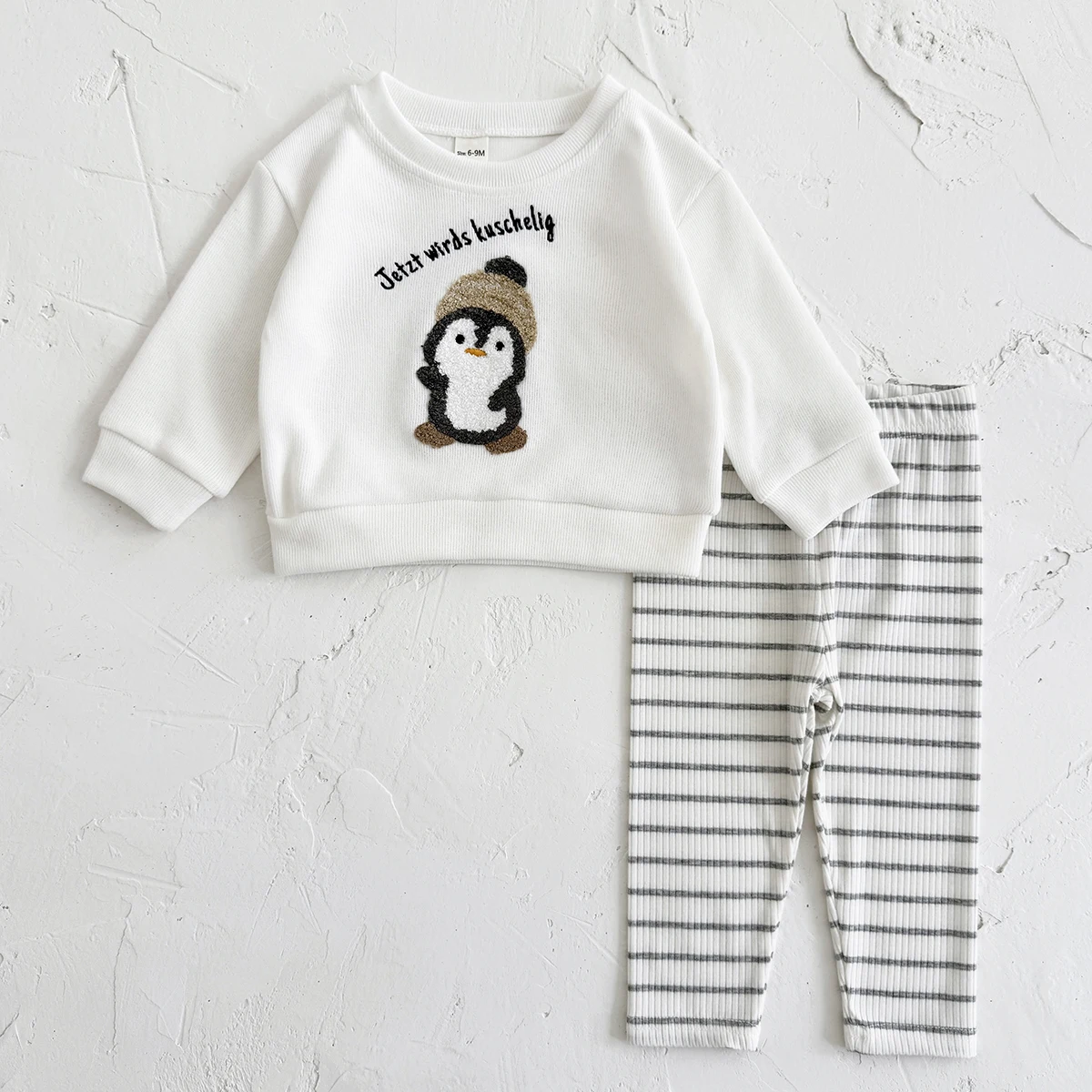 Winter Baby Outfits Kids Boy Girl 2Pcs Set Cute Cartoon Penguin Top Pants Long Sleeve Tracksuit Newborn Clothes Infant 0-3 Years - Image 5