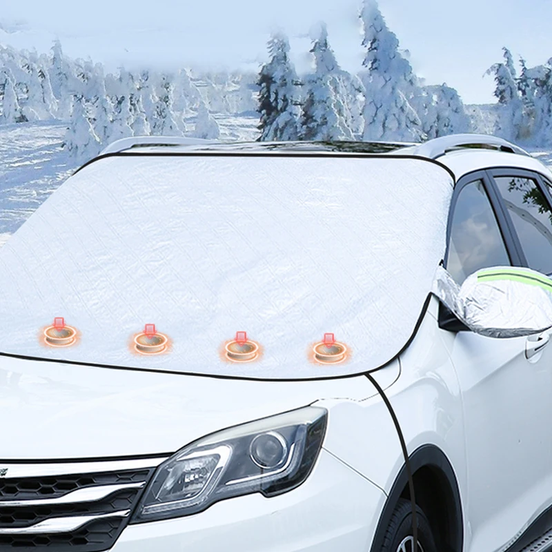 Winter Car Front Snow Frost Cover Windshield Frost Ice Cover Sunshade Protector Foldable Keep Warm Cover - Image 2