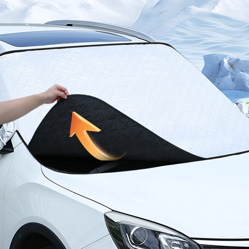 Winter Car Front Snow Frost Cover Windshield Frost Ice Cover Sunshade Protector Foldable Keep Warm Cover - Image 6
