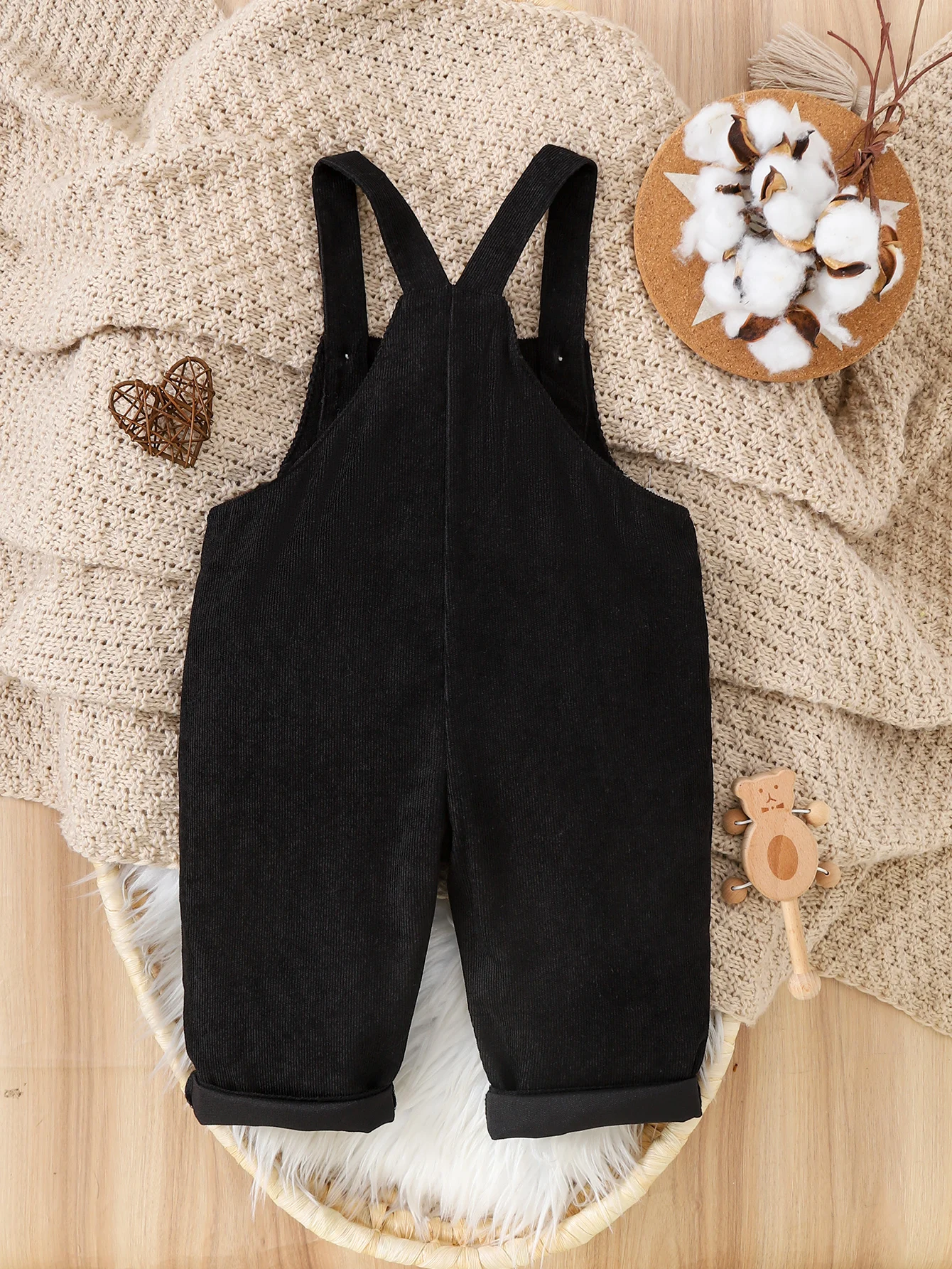 Winter Corduroy Overalls Warm Fluffy Baby Toddler Cartoon Decorated Loose Fit Home Out ection Windproof door Cold Prot Warm - Image 2