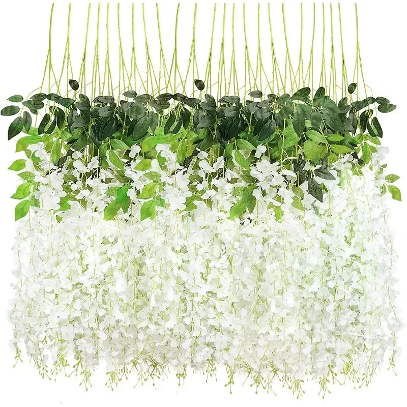 Wisteria Vine Artificial Flowers Wholesale 110cm Trailing Fake Flower String for Home Wedding Party Decor Silk Wisteria Garland - Image 6