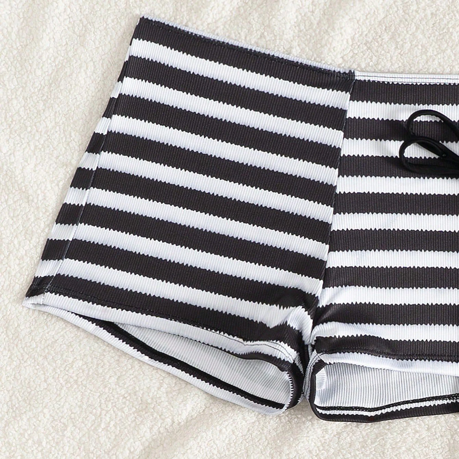 Women 2 Piece Swimwear Striped Bikini Set Summer Holiday Bra Briefs With Shorts Bathing Suit Lady 3-Piece Swimsuit Bathing Suit - Image 5