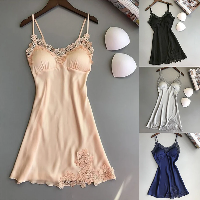 Women Sexy Lingerie Silk Lace Robe Dress Babydoll Nightdress Nightgown Sleepwear - Image 2