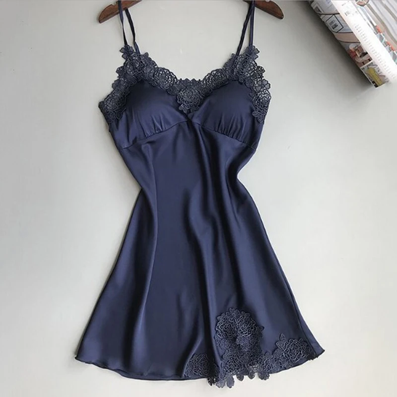 Women Sexy Lingerie Silk Lace Robe Dress Babydoll Nightdress Nightgown Sleepwear - Image 6