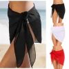 Women Short Sarongs Swimsuit Coverups Beach Bikini Wrap Sheer Short Skirt Club Party Chiffon Hip Waist Scarf Swimwear Cover Ups