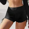 Women Swim Shorts High Waist Drawstring Wavy Hem Bathing Suits Surfing Bottoms 2024 Summer Beach Shorts Swimwear