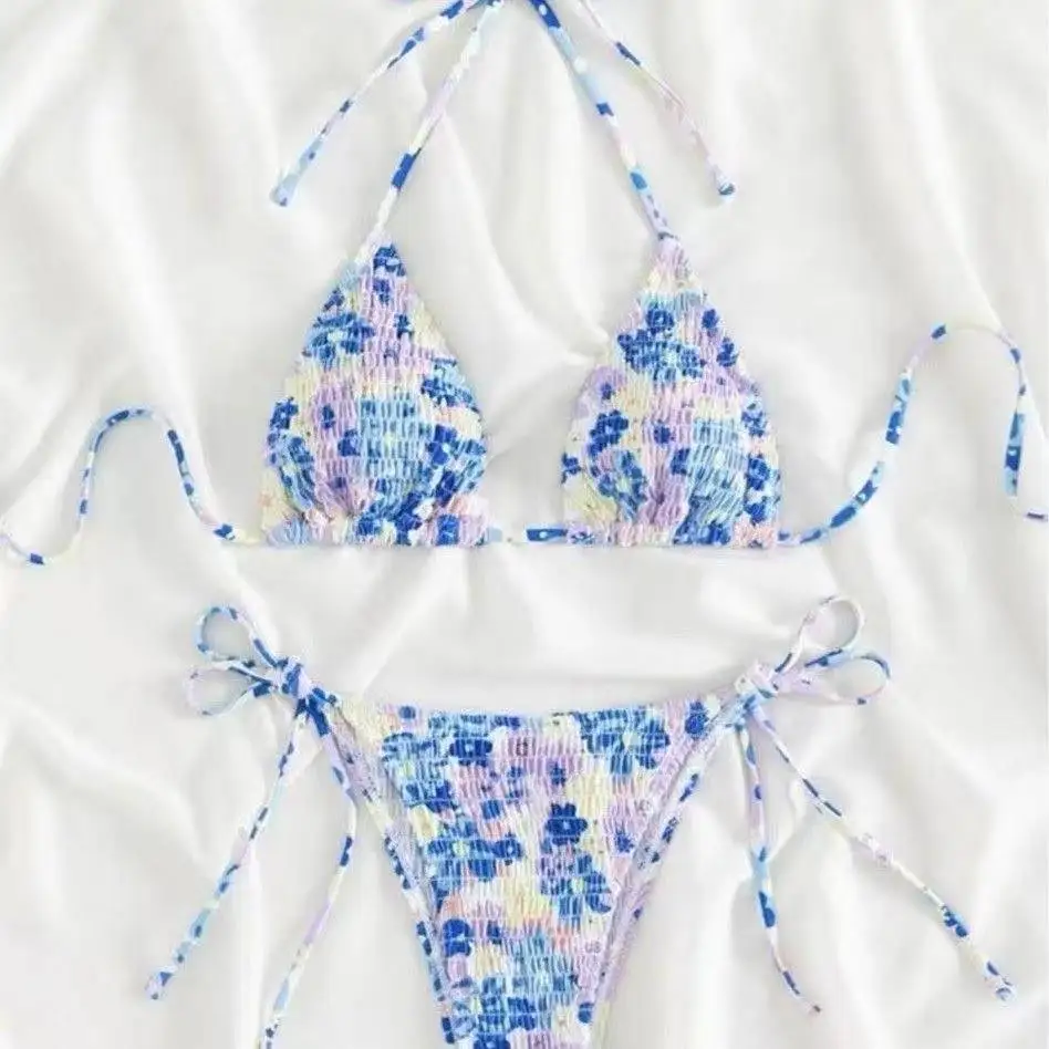Women Y2K Japanese Lolita Floral Ruffle Two Piece Bikini Slim Sexy Outfit Summer Beach Daily Swimwear Ladies Holiday Wear - Image 6