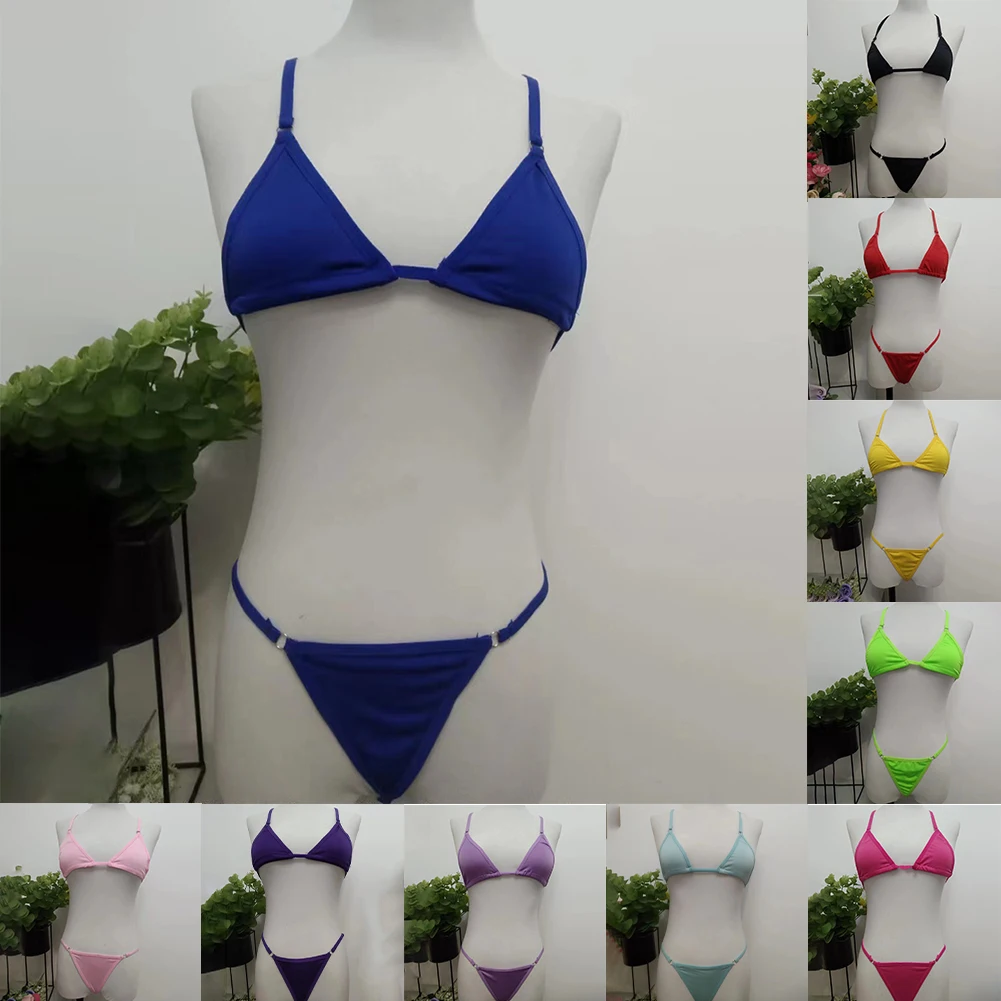 Womens 2 Piece Swimsuit Set Bikini Style with Triangle Bra and Brazilian Cut Panties for Beach Club Pool Party Getaway Weekend - Image 6