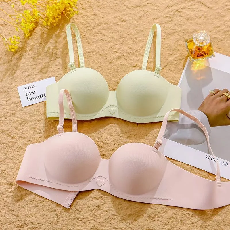 Women's Half Cup Bra Non-Slip Underwear for Small Breasts Gathered Without Marks with Side Breast Adjustment - Image 4