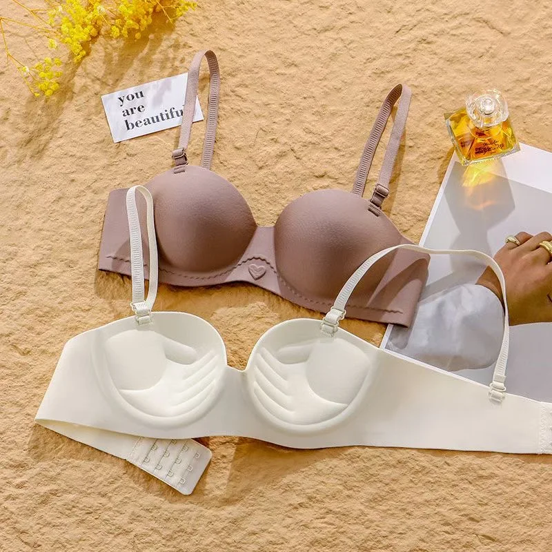 Women's Half Cup Bra Non-Slip Underwear for Small Breasts Gathered Without Marks with Side Breast Adjustment - Image 5