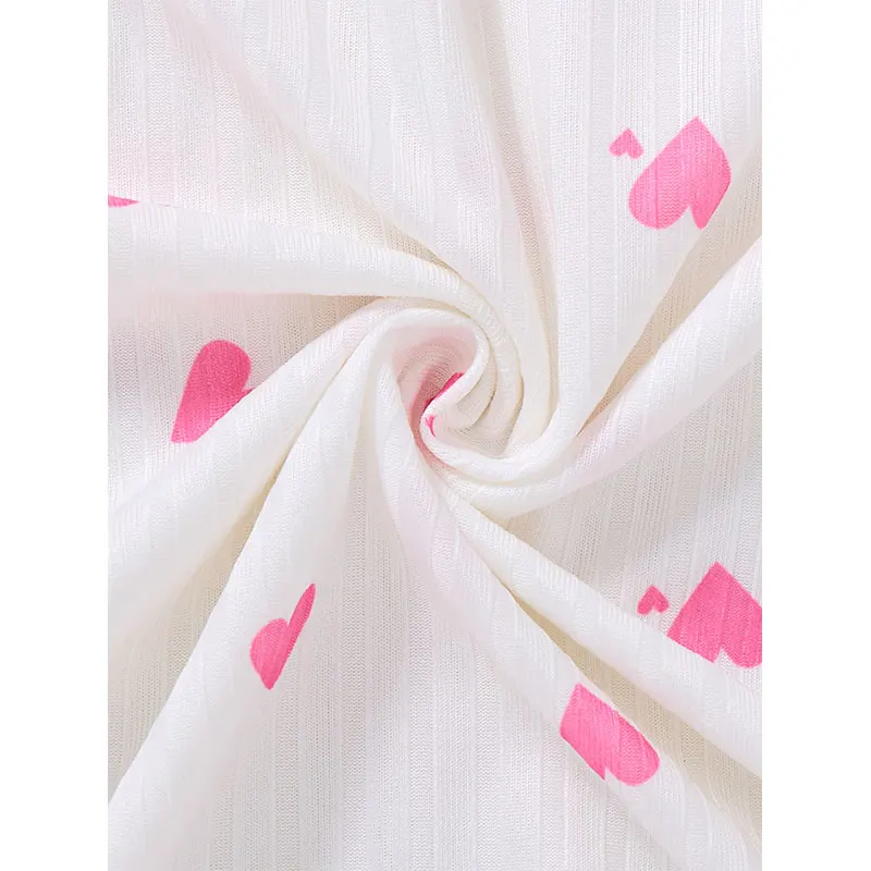 Women's Sleepwear Underwear Rose Lace Bow & Heart Print Sleep Dress Sexy Pijamas Set V Neck Pajamas Mini Nightgowns Hot Dress - Image 5