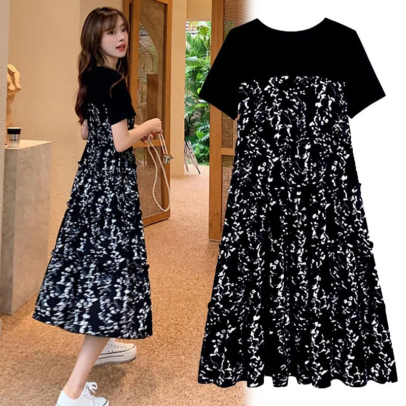 Women's Summer Dress Mid-Length Floral Printed Boho Casual Daily Chiffon Dress - Image 2