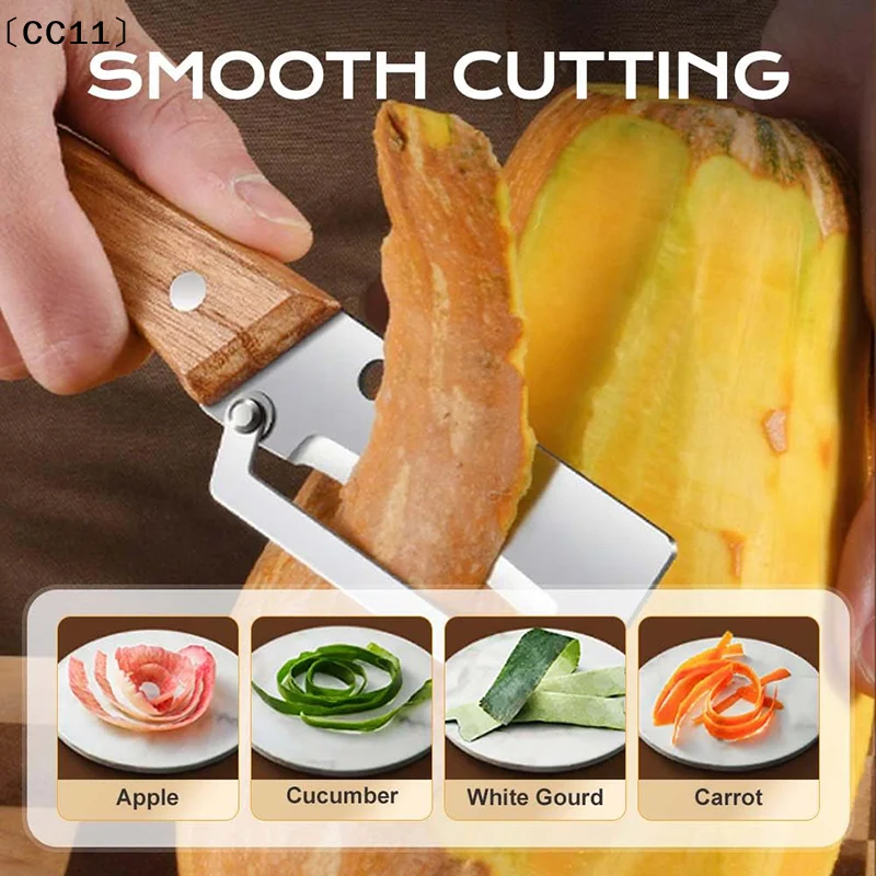 Wooden Multi Functional Vegetable Peeler Kitchen Veggie Fruit Carrot Orange & Potato Peeler With Ergonomic Handle Julienne〔CC11〕 - Image 5