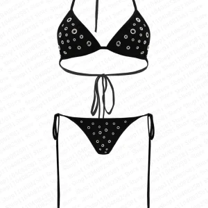 Y2k Gothic tight corset from the 2000s backless sleeveless hot and spicy Emo girl crop top summer bikini set beach vest party