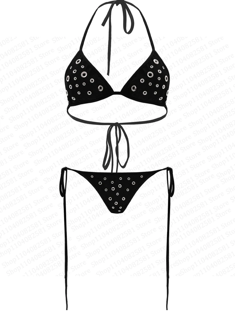 Y2k Gothic tight corset from the 2000s backless sleeveless hot and spicy Emo girl crop top summer bikini set beach vest party