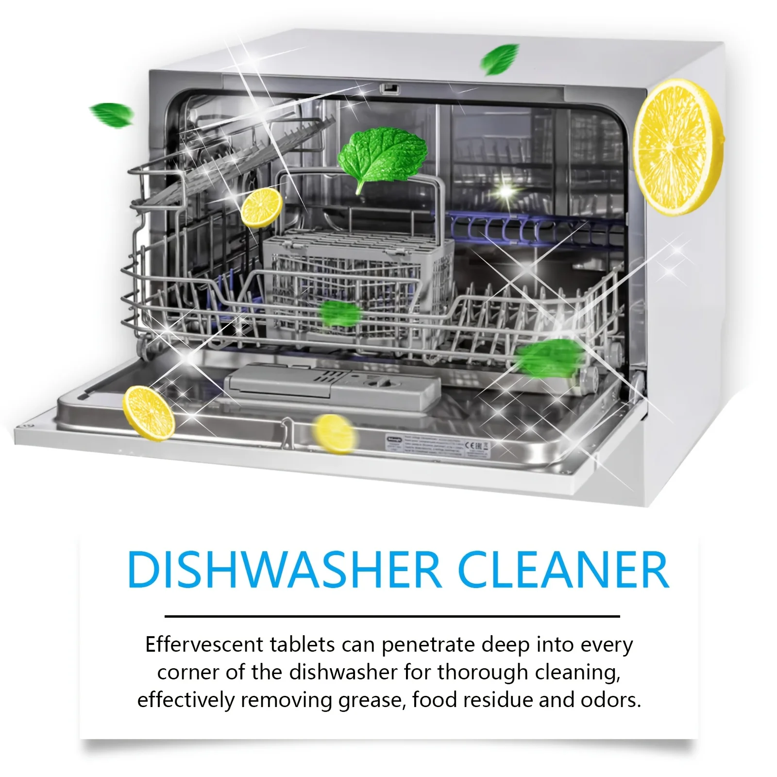 YWCYYDIS Dishwasher Cleaning Tablets Kitchen Home Dishwasher– 12 Count, Powerful Formula for Stubborn Stains, Grease & Odors - Image 3
