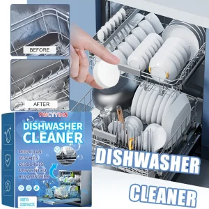 YWCYYDIS Dishwasher Cleaning Tablets Kitchen Home Dishwasher– 12 Count, Powerful Formula for Stubborn Stains, Grease & Odors