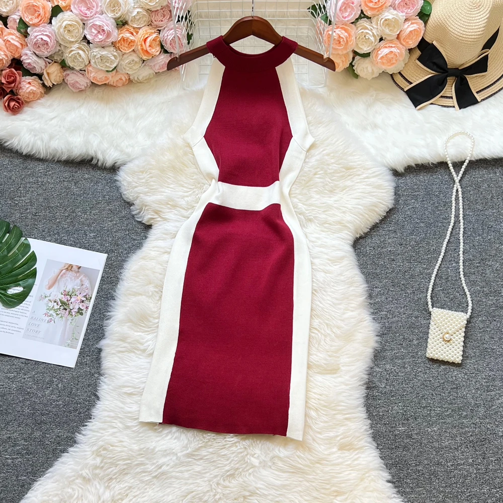 YuooMuoo Women Dress 2026 New Summer Fashion Sleeveless Slim Waist Bodycon Sweater Dress Elegant Office Lady Vestidos Streetwear - Image 2