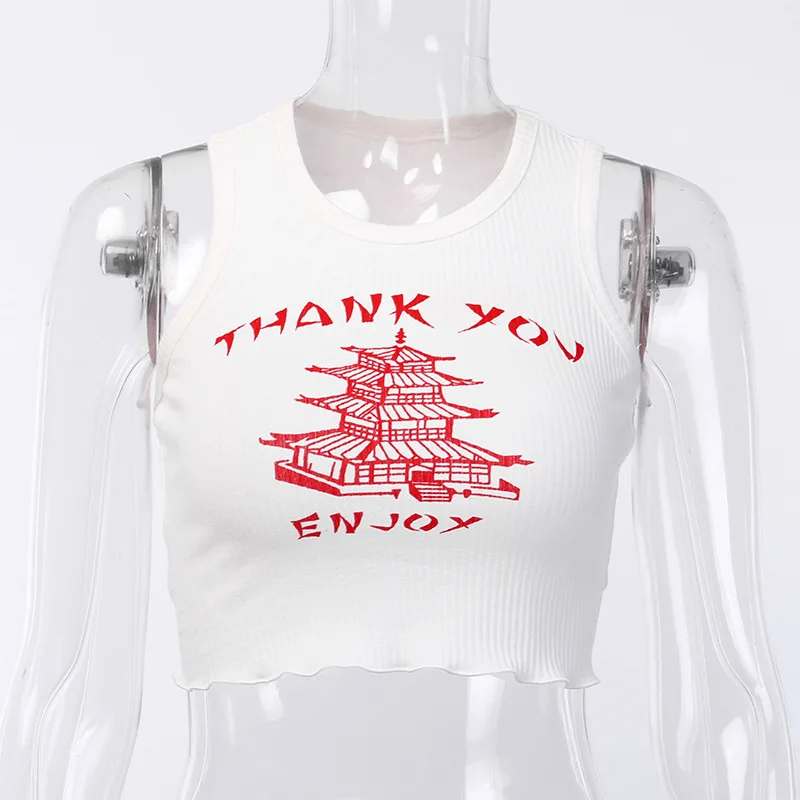 knitting Print O Neck Off Shoulder Tank Top 2025 Summer Women Casual Slim Streetwear Crop Top Female Vacation Clothes Top - Image 6