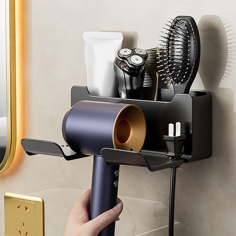 。Hair Dryer Holder Wall Dryer Cradle Straightener Stand Hairdryer Organizer Box Toilet Blower Holder Shelf Bathroom Accessories - Image 2
