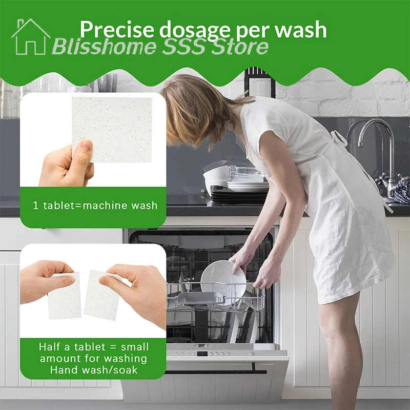 【S】30/100pcs Dishwasher Cleaner Oil Dirt Removal Deodorizer Cleaning Tablet Machines Bowls Kitchen Tool Dishwashing - Image 2
