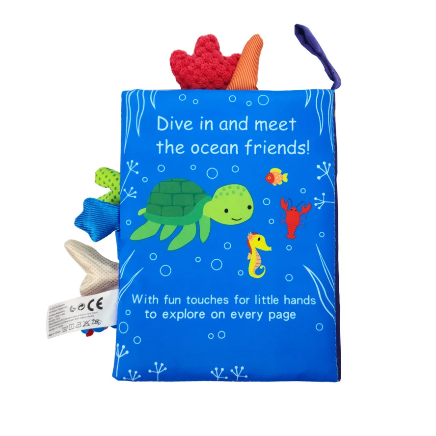 0-36M Baby Early Learning Toy Tail Cloth Book Parent-child Interactive Sound Paper Puzzle Cloth Book Rattle - Image 6