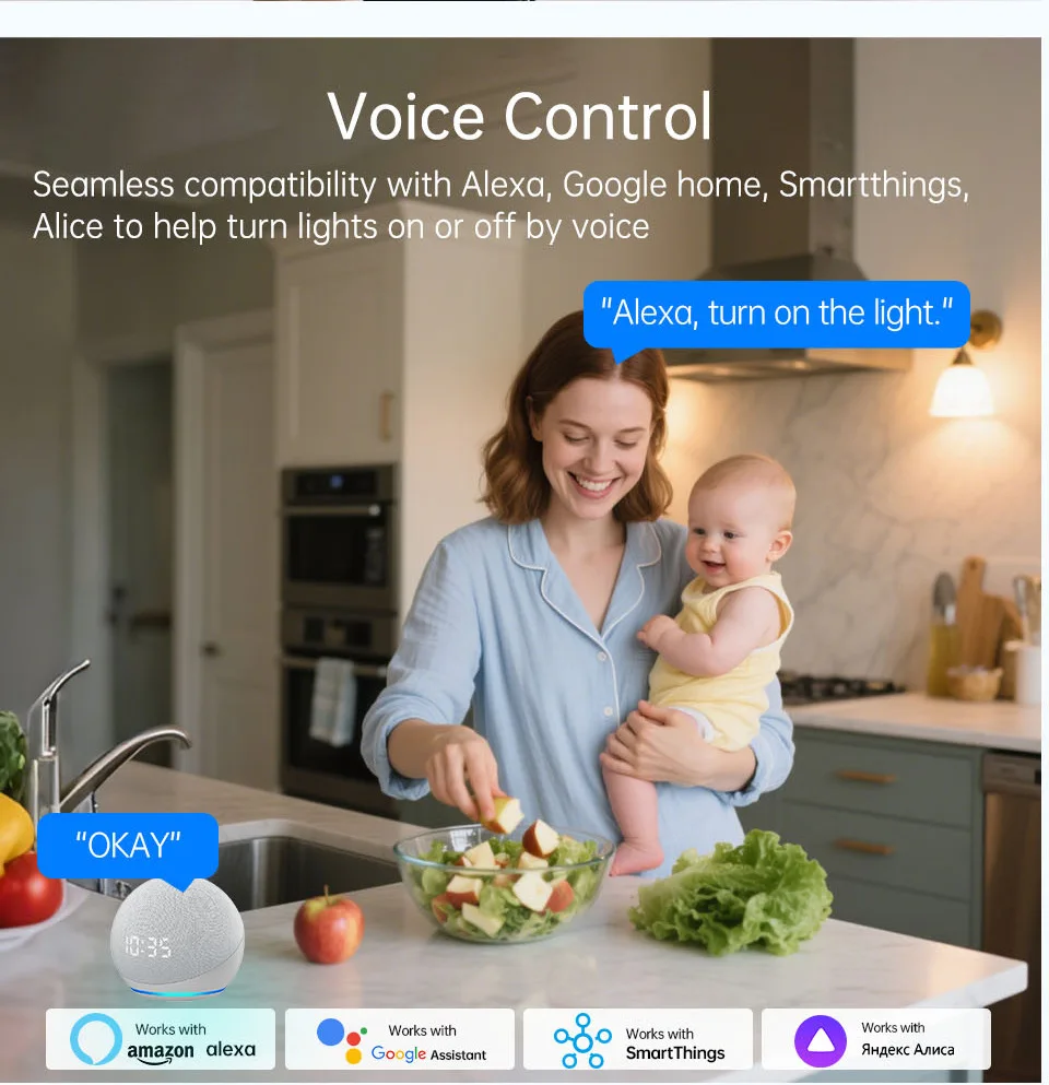 1 2 3 4 Gang WiFi RF 433mhz Touch Wall Light Smart Wireless with Switch 220V no Neutral EU Work With Tuya Alexa Google - Image 4