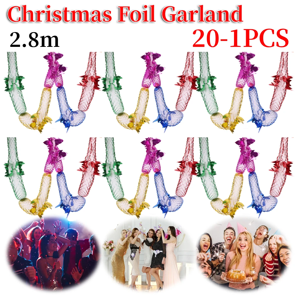 1-20Pcs Foil Garland Christmas Garland Home Decoration Ceiling Hanging Decor Christmas Wreath Decorative Garlands Party Supplies - Image 2