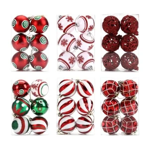 1 Box 6cm Gold Plastic Christmas Hanging Ball New Year Xmas Tree Gift Pendants Ornament Christmas Navidad Party Home Decoration